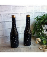 Polka Dot Decorative Bottles Vase Set of 2 Polka Dot Mantle Decor Polka ... - $82.24 CAD