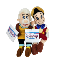 Disney Store Pinocchio &amp; Geppetto Doll Stuffed Animal Plush B EAN Bag W Tags Nos - £28.94 GBP