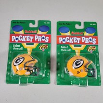 Green Bay Packers Mini Helmet Pocket Pros Lot of 2 Riddell in Package - $13.98