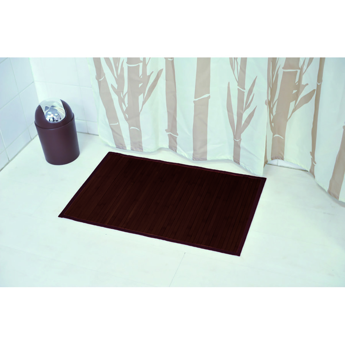 Brown Bathroom Rug Bamboo Floor Mat 32"L x 20"W