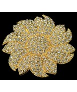 Camrose Kross JBK JACKIE KENNEDY GOLD PLATED CRYSTAL SUNFLOWER BROOCH PIN - $78.71 CAD