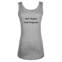 Not Perfect Just Forgiven Christian Womens Sports Vest Sleeveless Tank Tops New - £9.90 GBP