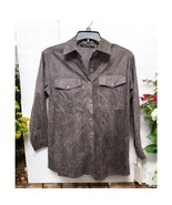 INSIGHT Faux Snakeskin Women&#39;s Button down Blouse Very Soft Size Small - $38.35 CAD