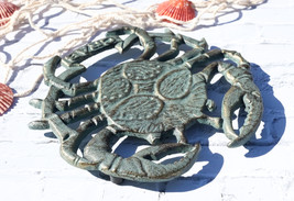 Nautical Marine Verdigris Sea King Crab Rustic Cast Iron Wall Or Table Trivet - £18.97 GBP