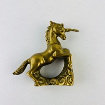 Brass Unicorn Decorative Base Unmarked Mystical Collectible Vintage Figure - $22.49