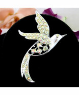 BIRD OF PARADISE PIN Sarah Coventry Vintage Brooch  AB Rhinestones Silve... - $42.35 CAD