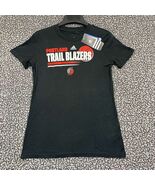 Portland Trailblazers Shirt Youth Large 14 Adidas Short Sleeve Cotton New L - $26.35 CAD