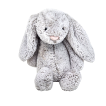 12&quot; Jellycat Baby Bashful Grey Bunny Rabbit Stuffed Animal Plush Toy Lovey Soft - £29.07 GBP