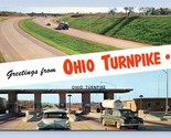 Dual View Banner Greetings From Ohio Turnpike OH Chrome Postcard O1 - $2.92