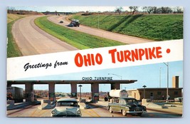 Dual View Banner Greetings From Ohio Turnpike OH Chrome Postcard O1 - £2.29 GBP