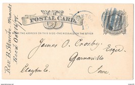 Iowa 1878 Clinton IOA Fancy Cancel Grid on UX5 Postal Card - £5.58 GBP