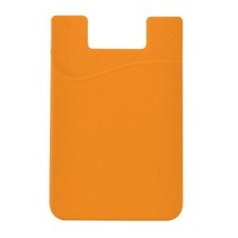 Stick-On Adhesive Silicone Cell Phone Card Holder ORANGE - £4.67 GBP