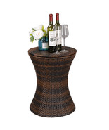 Adjustable Rattan Cool Bar Table Party Drink Storage Ice Cooler Outdoor ... - £87.09 GBP