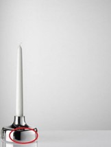 MIRANDA WATKINS Shiny Spin Candlestick Candelabra Gleam Silver Short Height 3&quot; - $60.74