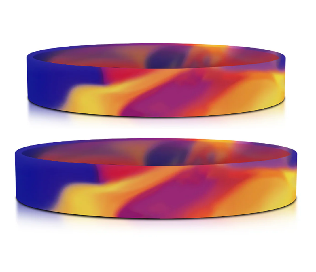 ROAD ID Silicone Stretch Wrist Band Pack Tie Dye Small &amp; Medium Women&#39;s ... - $9.64