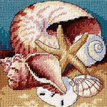 Dimensions Mini Needlepoint Kit 5X5-Shell Collage Stitched In Floss(Pack of 1) - $39.49