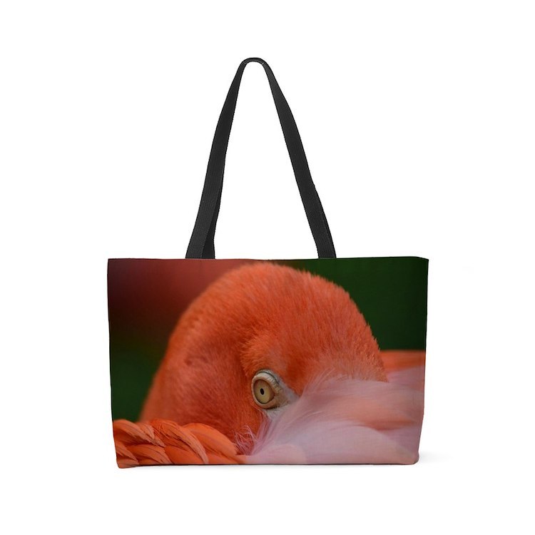 Pink Flamingo Face Weekender Tote - $80.00