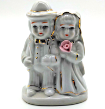 Bride &amp; Groom Ceramic Glazed Figurine 4 1/2&quot; - Adorable! Fast Shipping!!! - £10.84 GBP