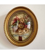 Vintage Press Fresh Flower Bouquet Art in a Clear Dome Ornate Frame from... - $1,173.13 MXN