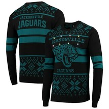 NFL Licensed Men&#39;s Jacksonville Jaguars Black/Teal Light Up Ugly Sweater - £44.52 GBP