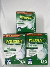 (3) Polident Daily 3 Minute Antibacterial Denture Cleanser 2x 120 &amp; 40 C... - £19.73 GBP