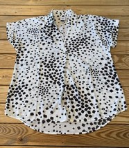 Cabi Women’s Short Sleeve Patterned Blouse Size S White Black Ee - $18.71