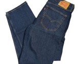 Levi&#39;s men blue jeans 505 Relaxed Fit 36x32 actual 386x30.5 dark wash - $24.74