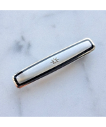 VINTAGE925 STERLING SILVER NATURAL DIAMOND AND BLACK ONYX TIE CLIP - $58.41