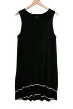 J. Jill Wearever Collection Dress Womens Medium Black Stretch Tiered Sle... - $18.32