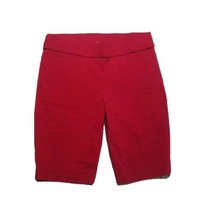 Briggs Women&#39;s Pull On Spandex Shorts~ Sz 4P ~ Red ~ Mid Length ~ Mid Rise  - £10.56 GBP
