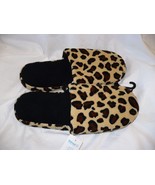 Women&#39;s Wal Mart Brand Slippers Leopard Animal Print Size Small 5-6 NEW - $10.69