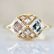 2.50Ct Asscher Cut Simulated Diamond Engagement Ring 14k Yellow Gold Over - £82.21 GBP