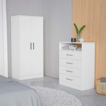 Midval 2-Piece White Bedroom Set | Armoire &amp; Dresser - $847.99