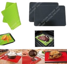 Pyramid Pan Non Stick Silicon Cooking Mat Oven Baking Tray Fat Reducing  - £7.82 GBP+