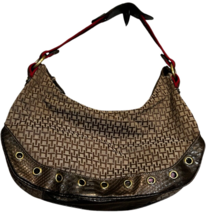 Tommy Hilfiger Monogram Shoulder Bag Pouchette Tote Handbag Purse EUC - $492.96 MXN