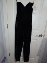Scott McClintock Jumpsuit Size 4 Petite Black Velvet Evening Vintage New w tag - £47.62 GBP