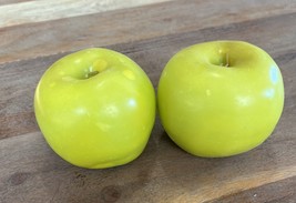 2 Realistic Looking Green Apple Shaped Candles - 3&quot;H x3&quot;W - Never Lit! - £8.50 GBP