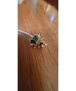 Rare Joan Rivers Red Jewel Honey Bee Pin Brooch Enamel - Gold Toned - $46.75