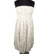 Torrid Plus Size 4X Cream Daisy Print Smocked Strapless Midi Dress, Pockets - $39.99