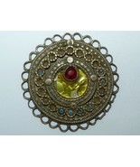 Antique 19C Low Silver Turkoman Turkeman Round Beaded Jewelry Piece, D 5... - $55.20