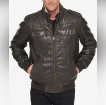 LARGE Men&#39;s Levi&#39;s Sherpa-Lined Faux-Leather Aviator Trucker Jacket BNWT... - $99.99