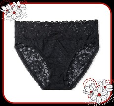 M  Black THE LACIE Full Floral Lace Stretch Victorias Secret HighLeg Brief Panty - £10.79 GBP