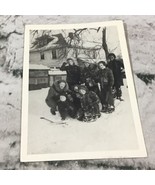 Vintage Photo Neighborhood Kids Boys Winter Snow Christmas 3.5”X 5”  50&#39;... - £11.89 GBP