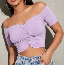 Women&#39;s Fashion Slimming Solid Color Off-shoulder Top T-shirt - £26.37 GBP