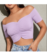 Women&#39;s Fashion Slimming Solid Color Off-shoulder Top T-shirt - £25.96 GBP