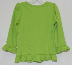 Blanks Boutique Lime Green Girls  Long Sleeve Cotton Ruffle Shirt Size 18M image 2