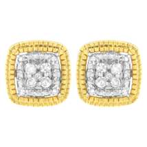 Exquisite Square Shape .10 Cttw Prong-set Round Cut Diamond Stud Earrings - $87.00+