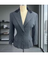 OMO Norma Kamali Women&#39;s Velvet Collar Black Blazer Jacket Size 2 - $123.74