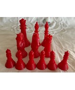12 Plastic Red Chessmen Replacement Game Pieces Unbranded - $7.91