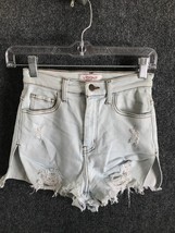 Vibrant MIU Shorts Womens Size Small (24-inch waist) Light Blue Mid Rise M1745 - £8.04 GBP